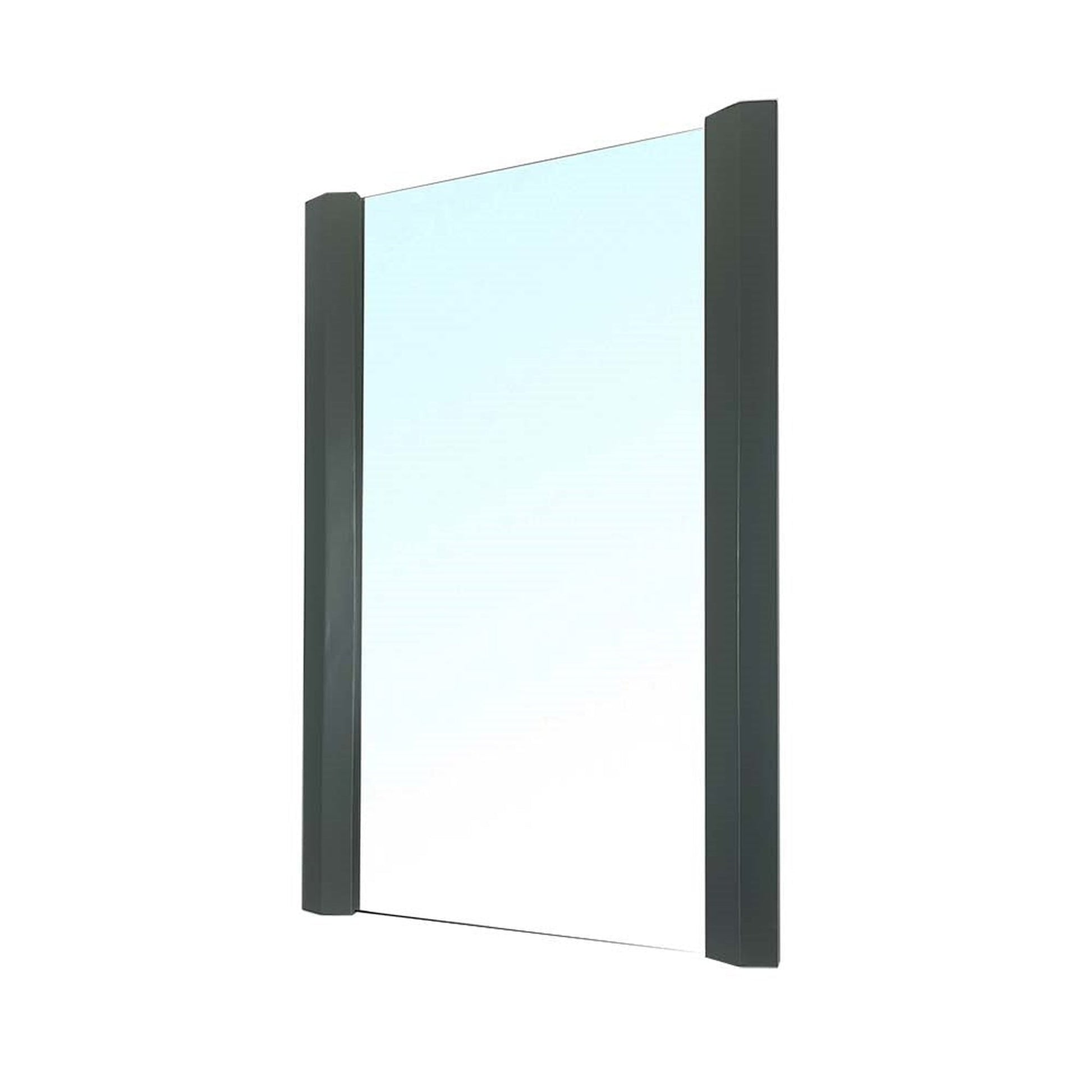 Bellaterra Home 20" x 32" Dark Gray Rectangle Wall-Mounted Wood Framed Mirror