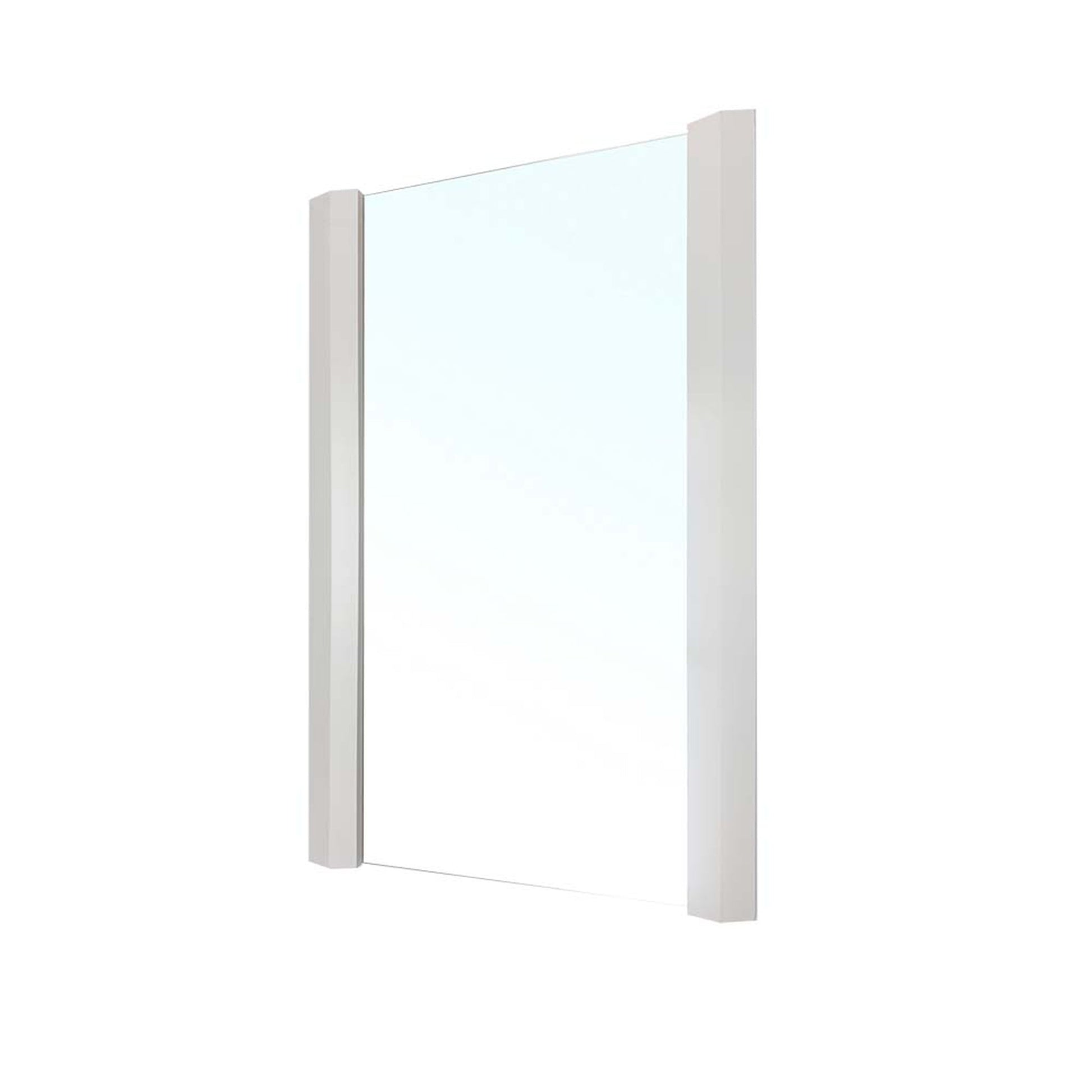 Bellaterra Home 20" x 32" White Rectangle Wall-Mounted Wood Framed Mirror