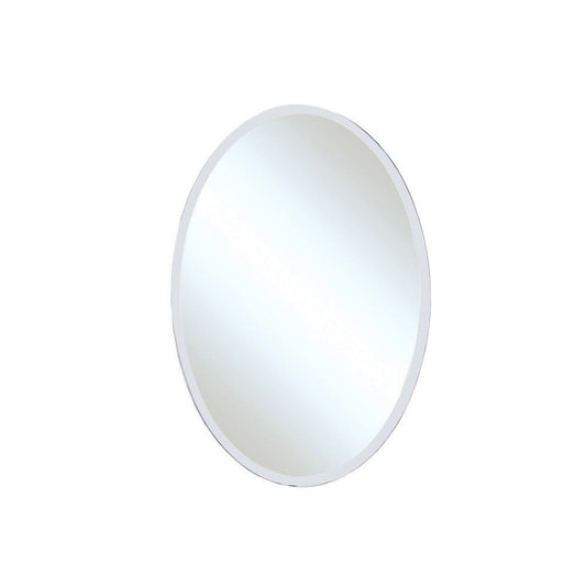 Bellaterra Home 21" x 31" Oval Wall-Mounted Frameless Mirror