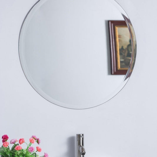 Bellaterra Home 22" Round Wall-Mounted Frameless Mirror