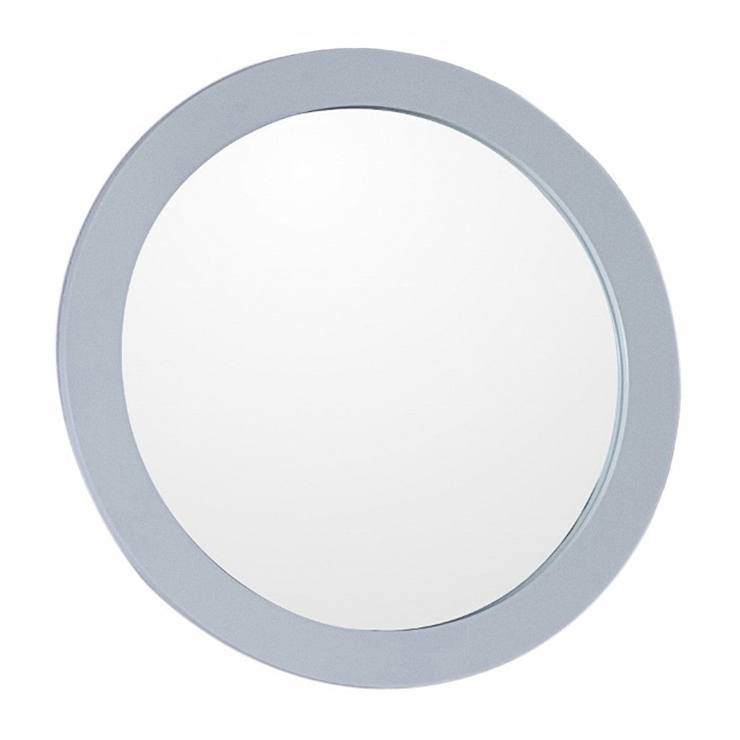 Bellaterra Home 22" White Round Wall-Mounted Wood Framed Mirror