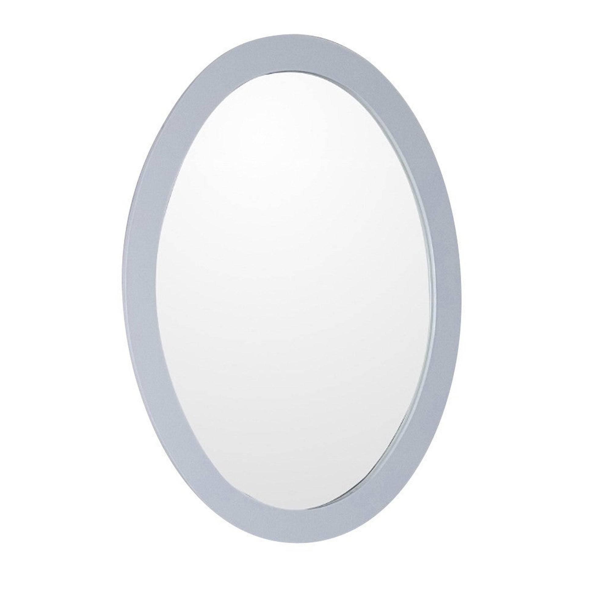 Bellaterra Home 22" x 28" White Oval Wall-Mounted Wood Framed Mirror