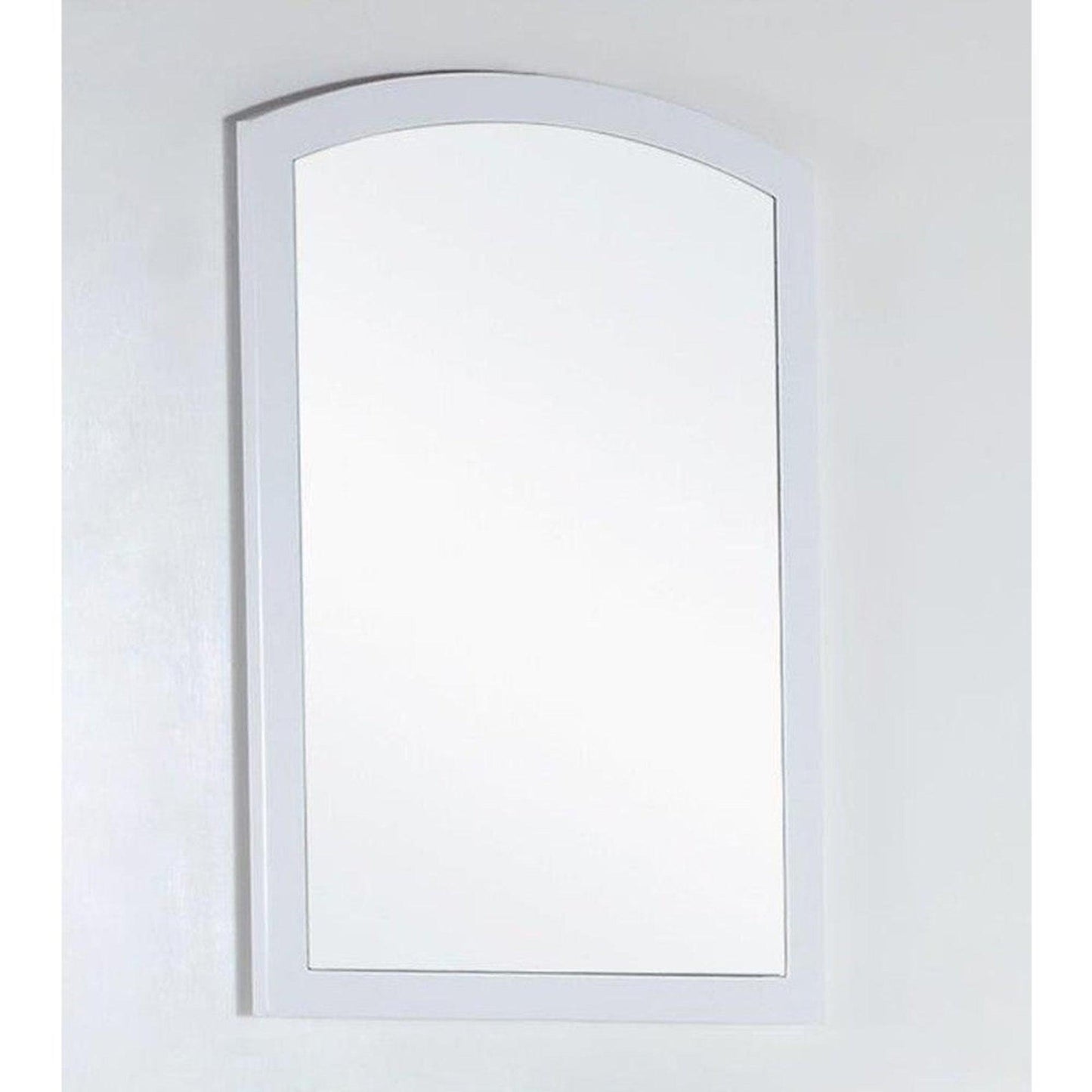 Bellaterra Home 22" x 32" White Arch Wall-Mounted Solid Wood Framed Mirror
