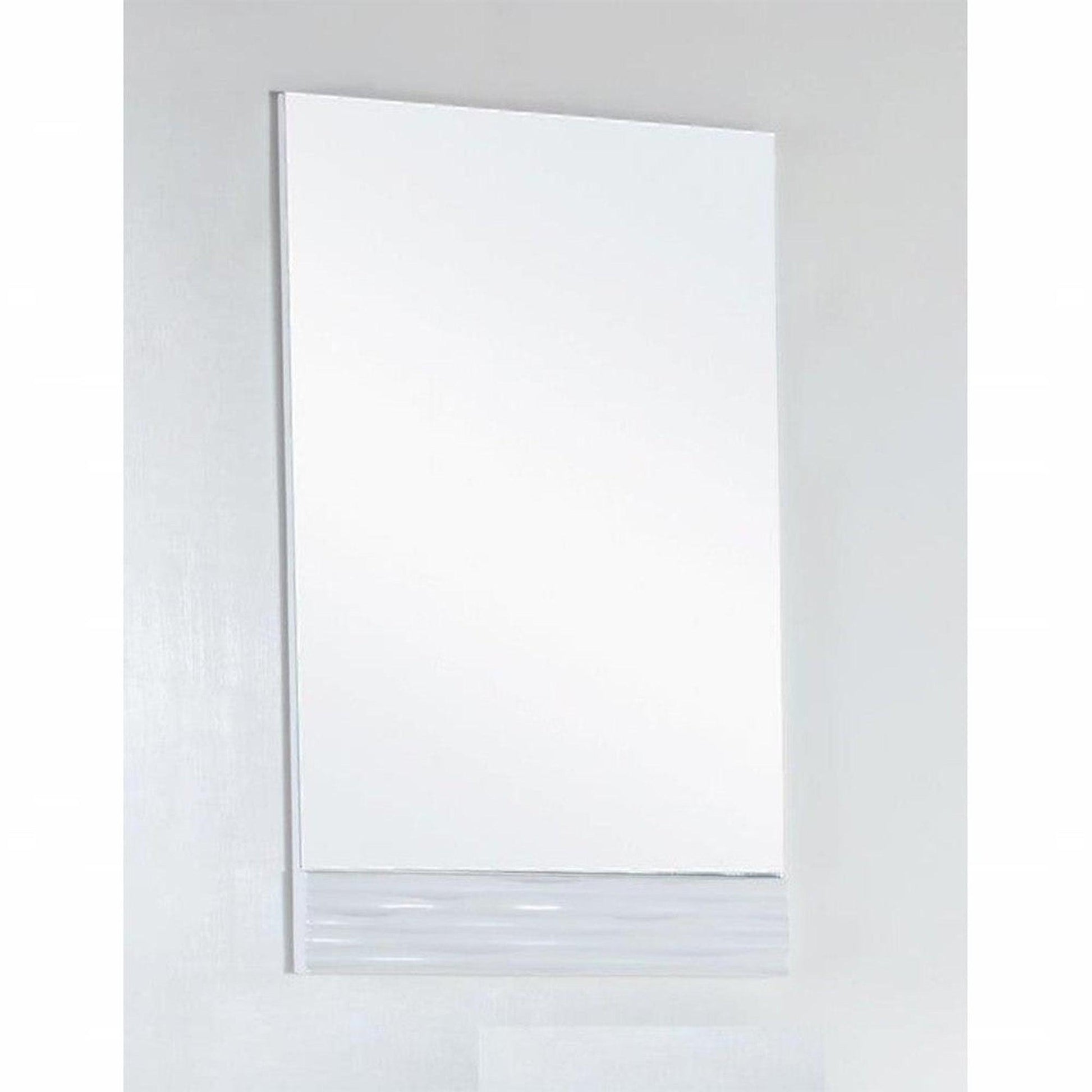 Bellaterra Home 22" x 33" White Rectangle Wall-Mounted Solid Wood Framed Mirror