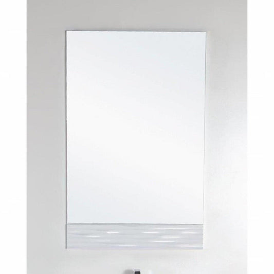Bellaterra Home 22" x 33" White Rectangle Wall-Mounted Solid Wood Framed Mirror