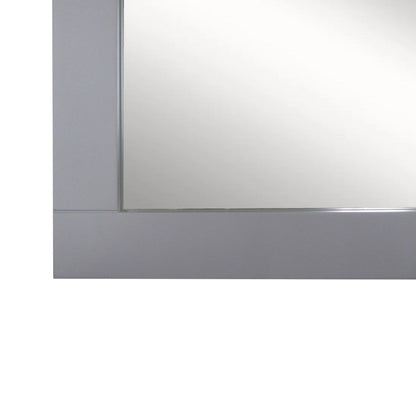 Bellaterra Home 23" x 31" Gray Rectangle Wall-Mounted Wood Framed Mirror