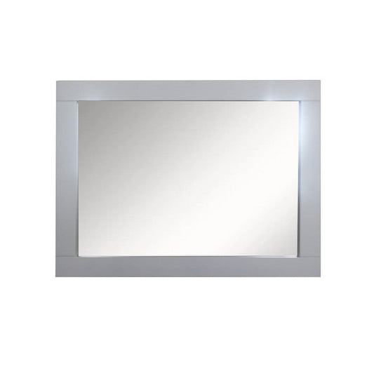 Bellaterra Home 23" x 31" Gray Rectangle Wall-Mounted Wood Framed Mirror