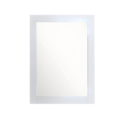 Bellaterra Home 23" x 31" White Rectangle Wall-Mounted Wood Framed Mirror