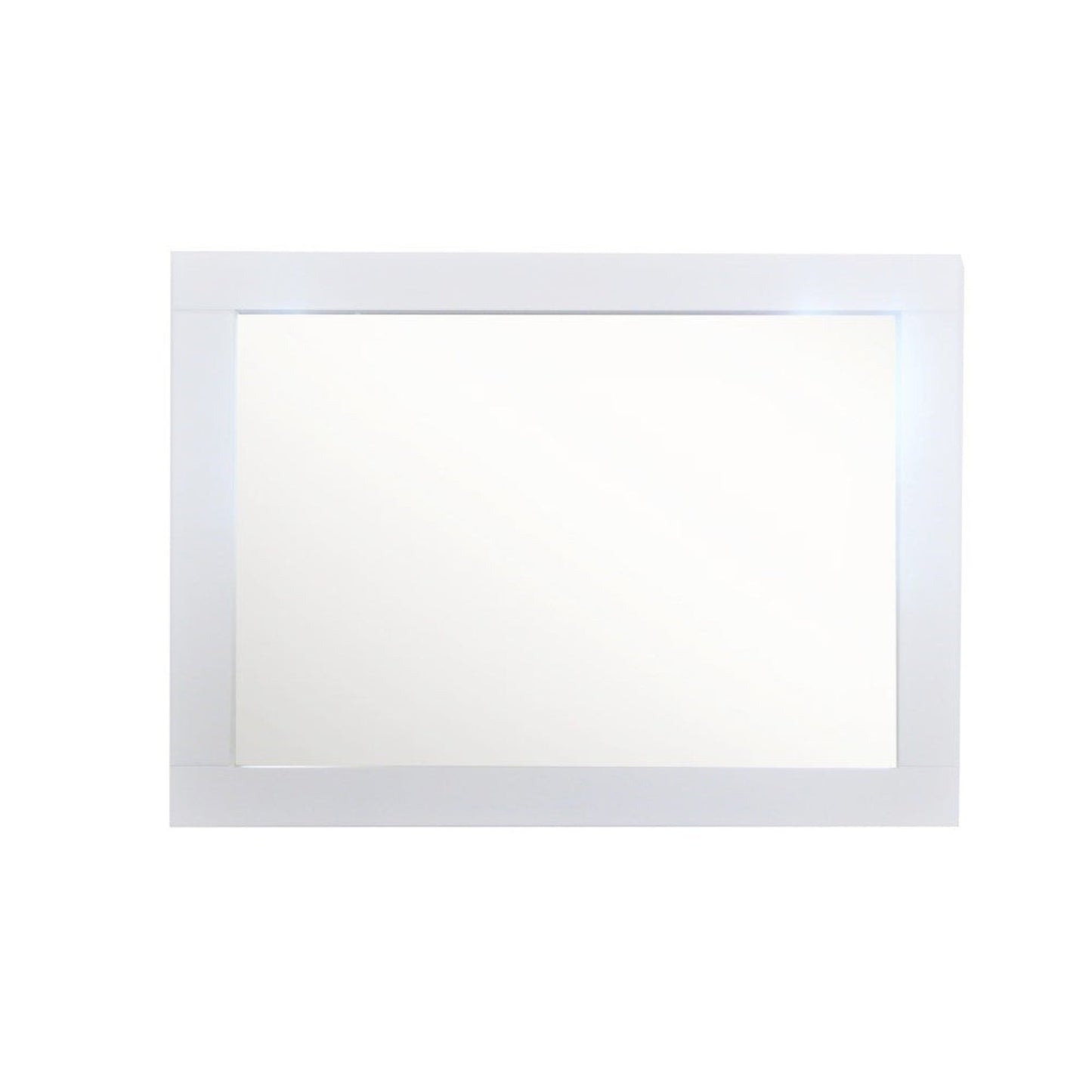 Bellaterra Home 23" x 31" White Rectangle Wall-Mounted Wood Framed Mirror