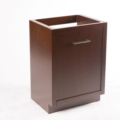Bellaterra Home 24" 1-Drawer Wenge Freestanding Vanity Set With Ceramic Integrated Sink and Ceramic Top