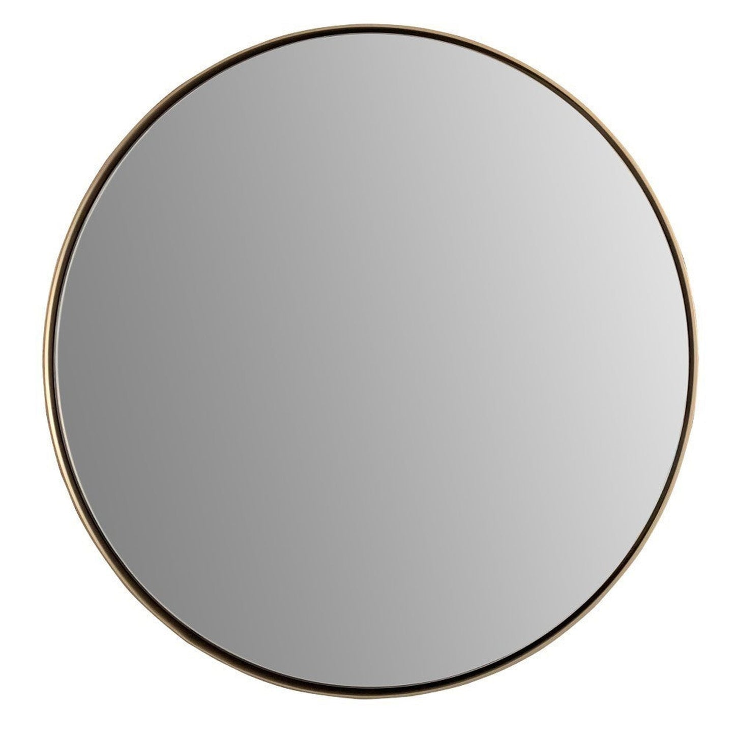 Bellaterra Home 24" Gold Round Wall-Mounted Steel Framed Mirror
