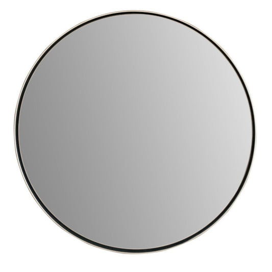 Bellaterra Home 24" Silver Round Wall-Mounted Steel Framed Mirror