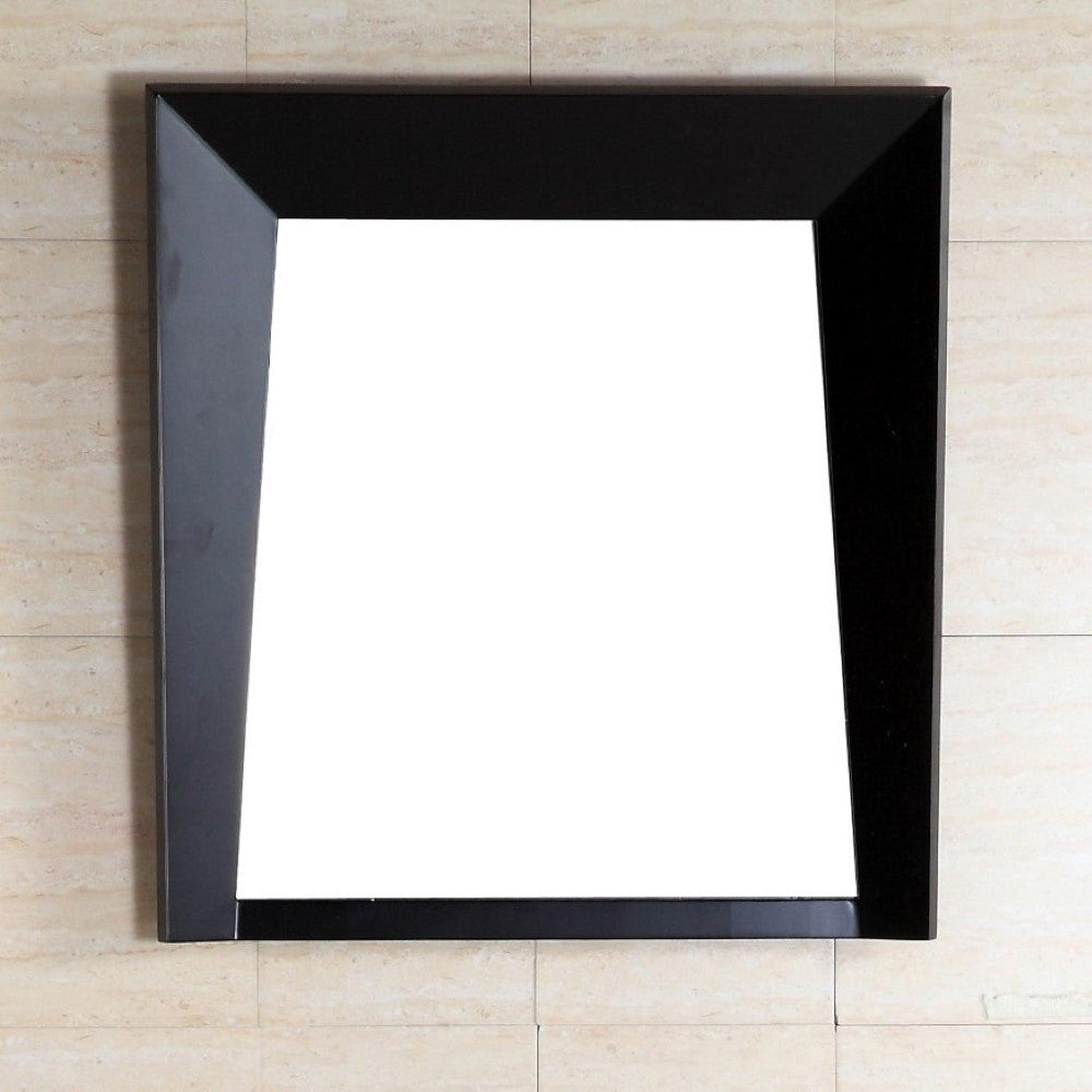 Bellaterra Home 24" x 26" Dark Espresso Angled Wall-Mounted Solid Wood Framed Mirror