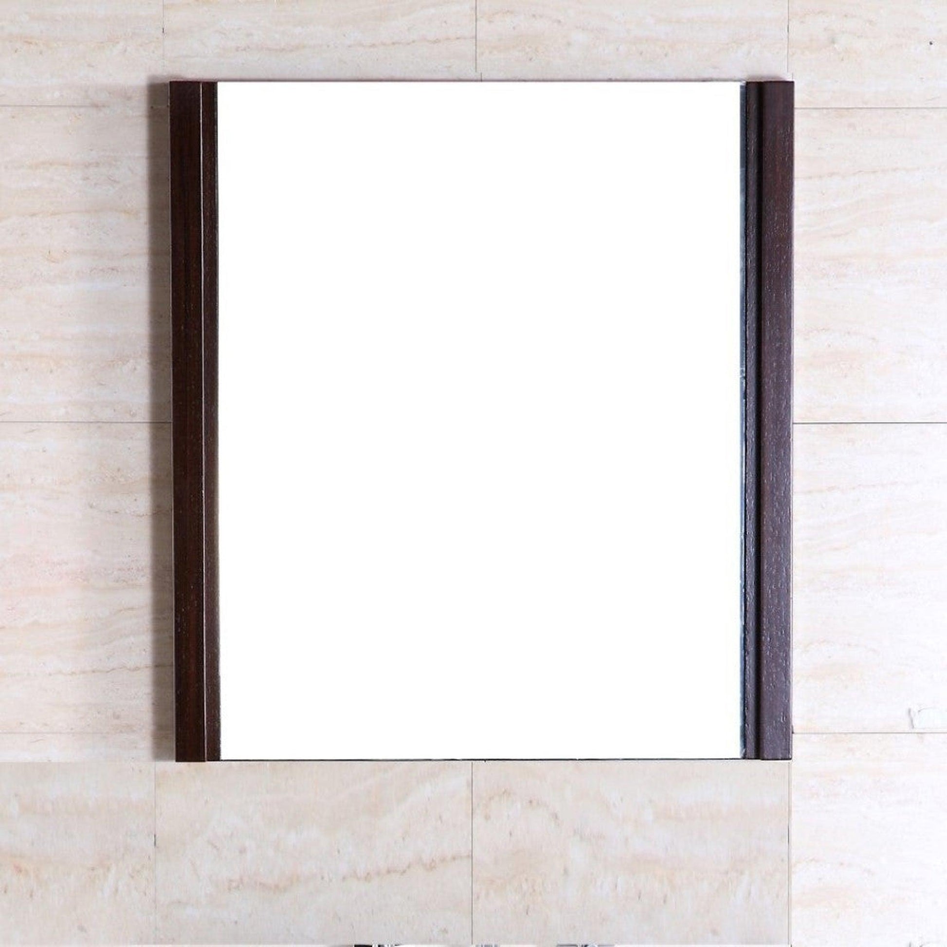 Bellaterra Home 24" x 26" Wenge Rectangle Wall-Mounted Solid Wood Framed Mirror