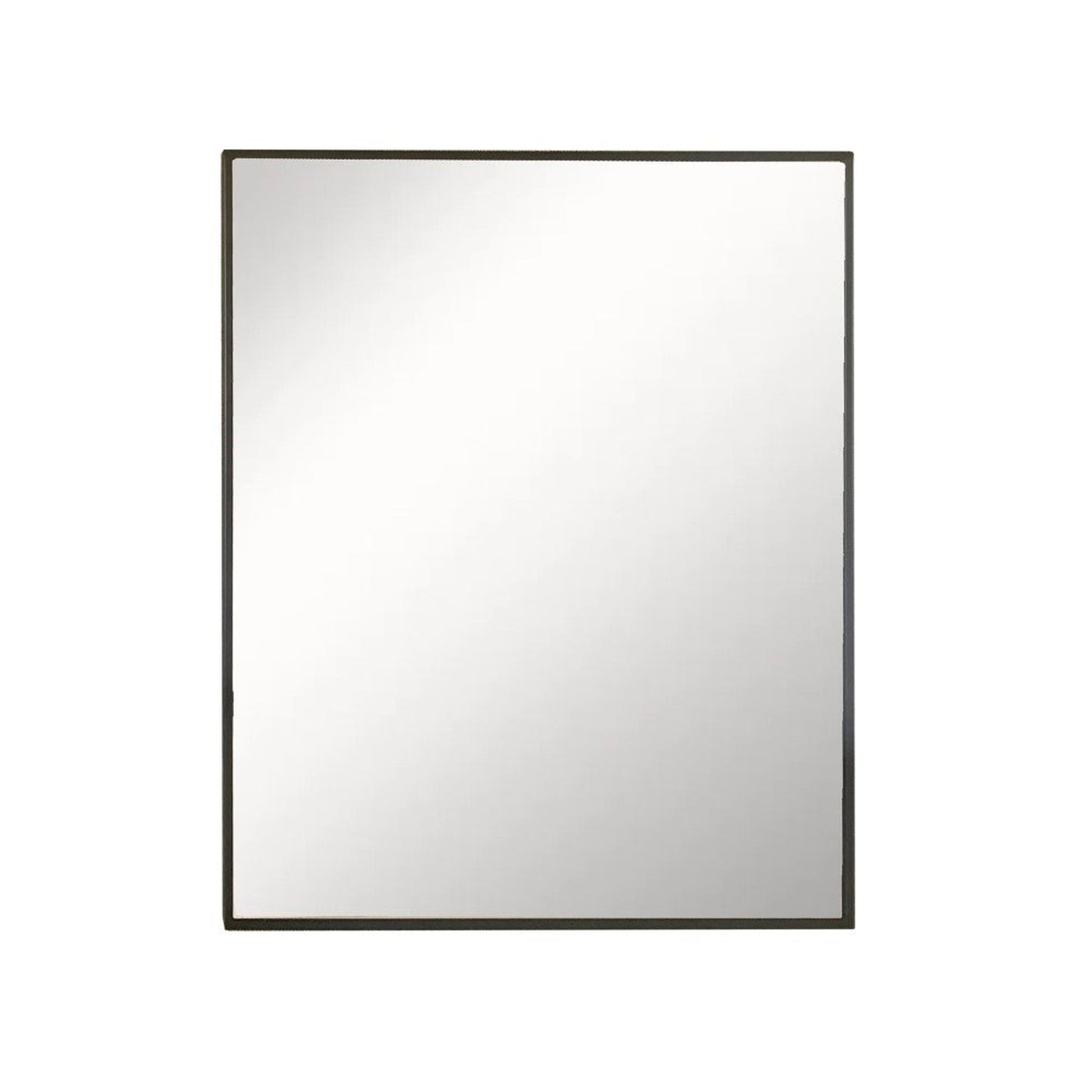 Bellaterra Home 24" x 28" Black Rectangle Wall-Mounted Steel Framed Mirror With Straight Edges