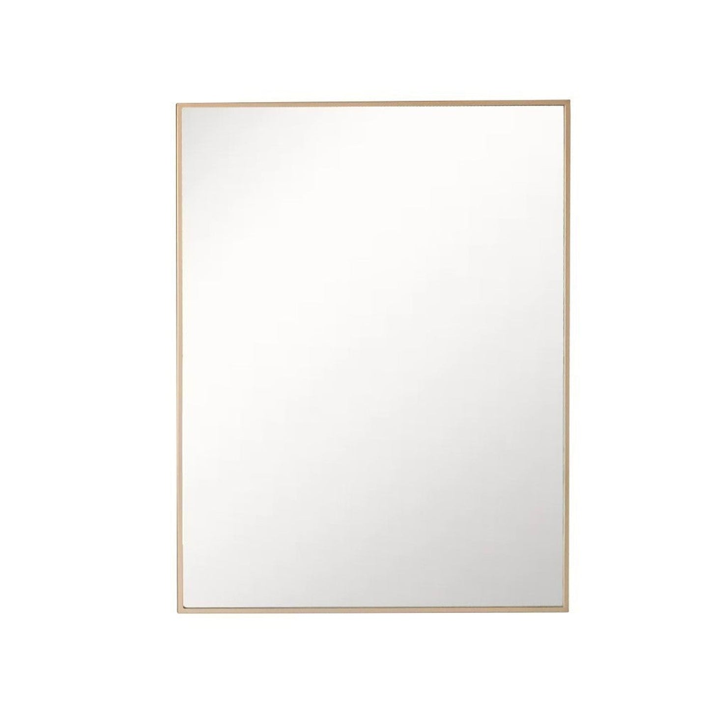 Bellaterra Home 24" x 28" Gold Rectangle Wall-Mounted Steel Framed Mirror With Straight Edges