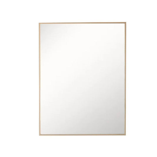 Bellaterra Home 24" x 28" Gold Rectangle Wall-Mounted Steel Framed Mirror With Straight Edges