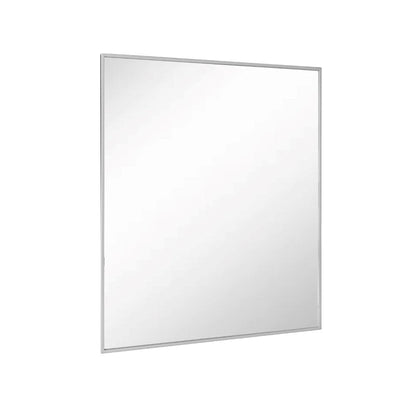 Bellaterra Home 24" x 28" Silver Rectangle Wall-Mounted Steel Framed Mirror With Straight Edges