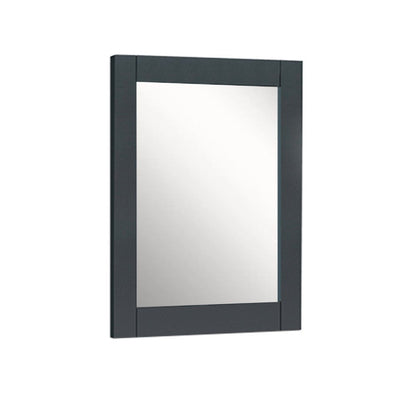 Bellaterra Home 24" x 30" Dark Gray Rectangle Wall-Mounted Wood Framed Mirror