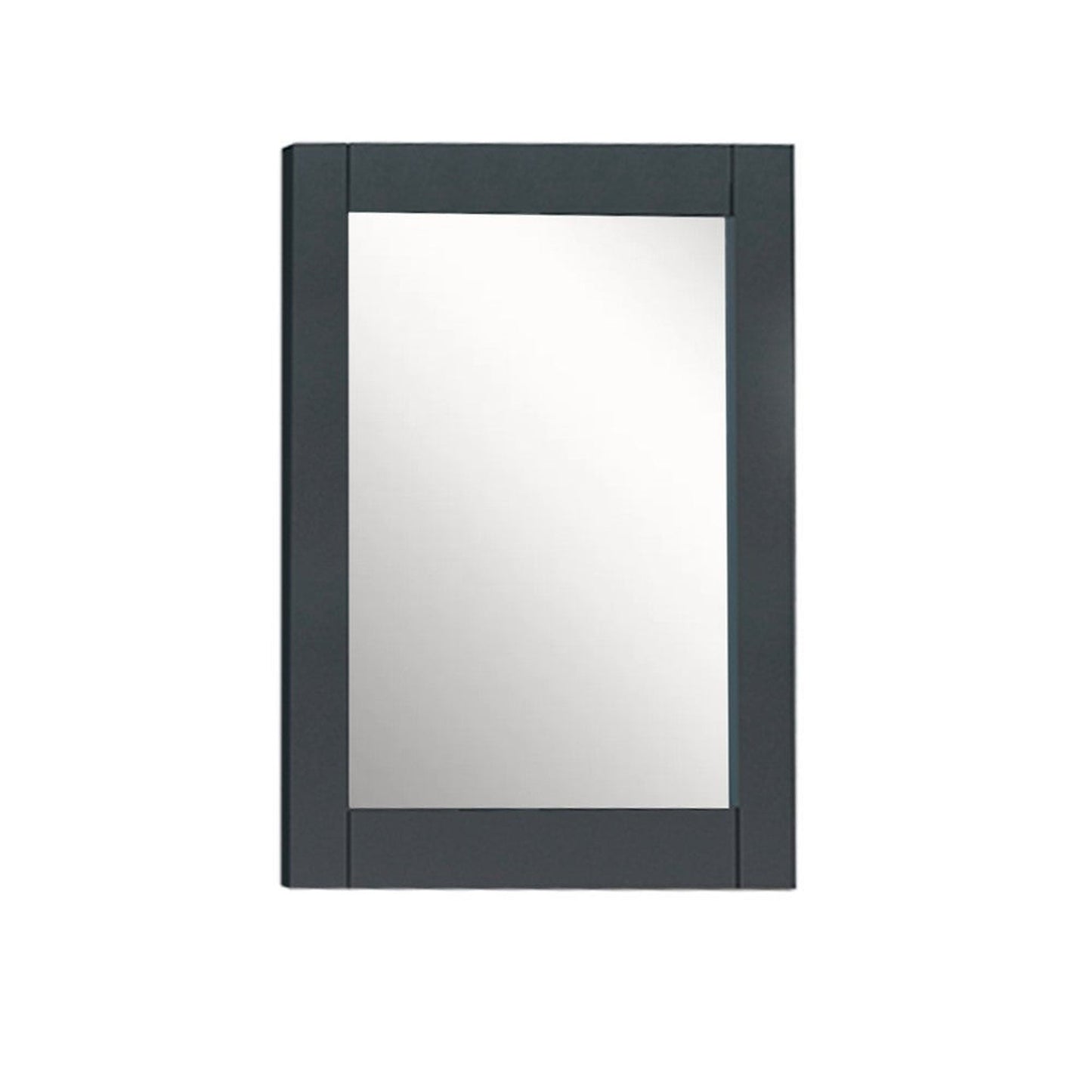 Bellaterra Home 24" x 30" Dark Gray Rectangle Wall-Mounted Wood Framed Mirror