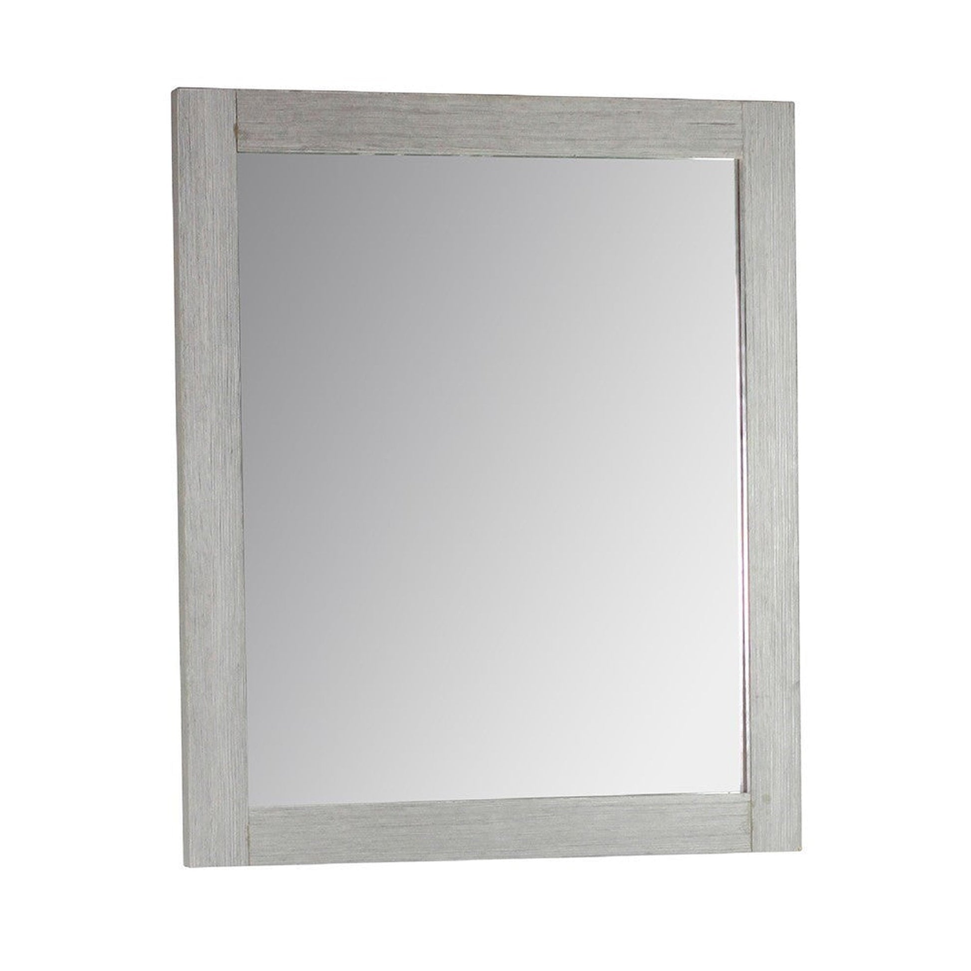 Bellaterra Home 24" x 30" Gray Pine Rectangle Wall-Mounted Solid Wood Framed Mirror