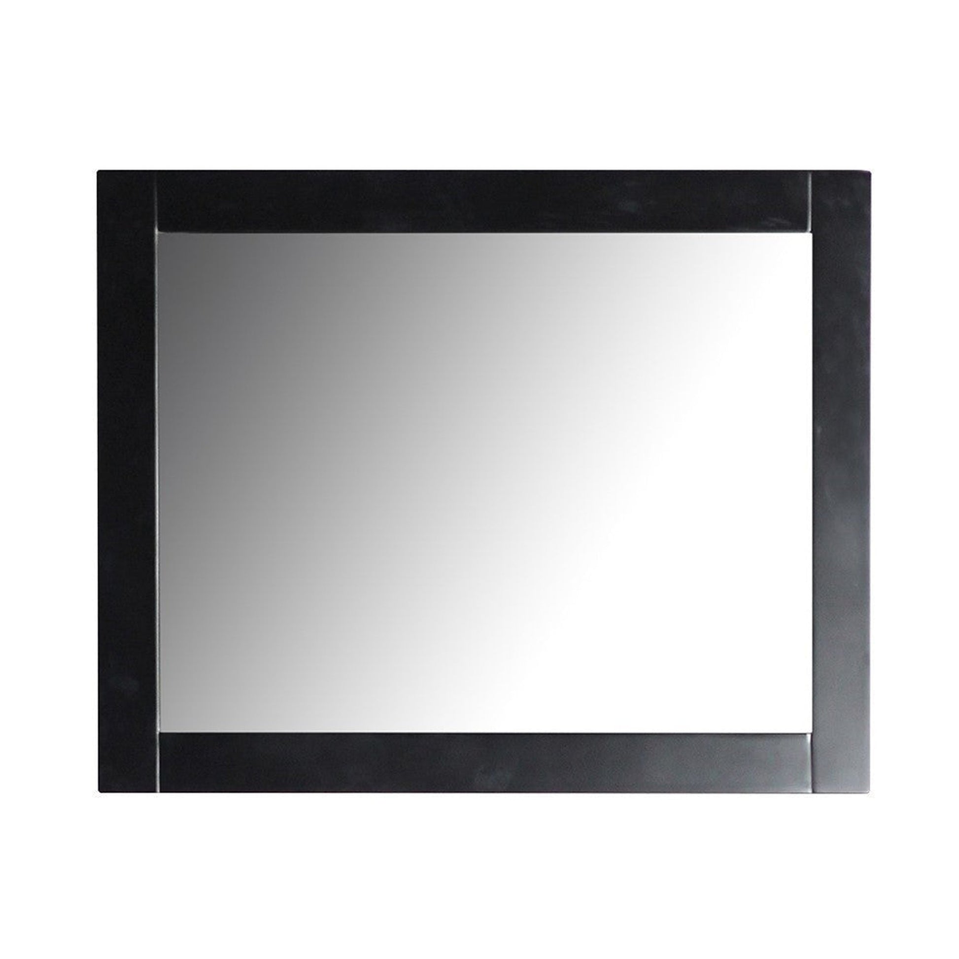 Bellaterra Home 24" x 30" Matte Black Rectangle Wall-Mounted Solid Wood Framed Mirror