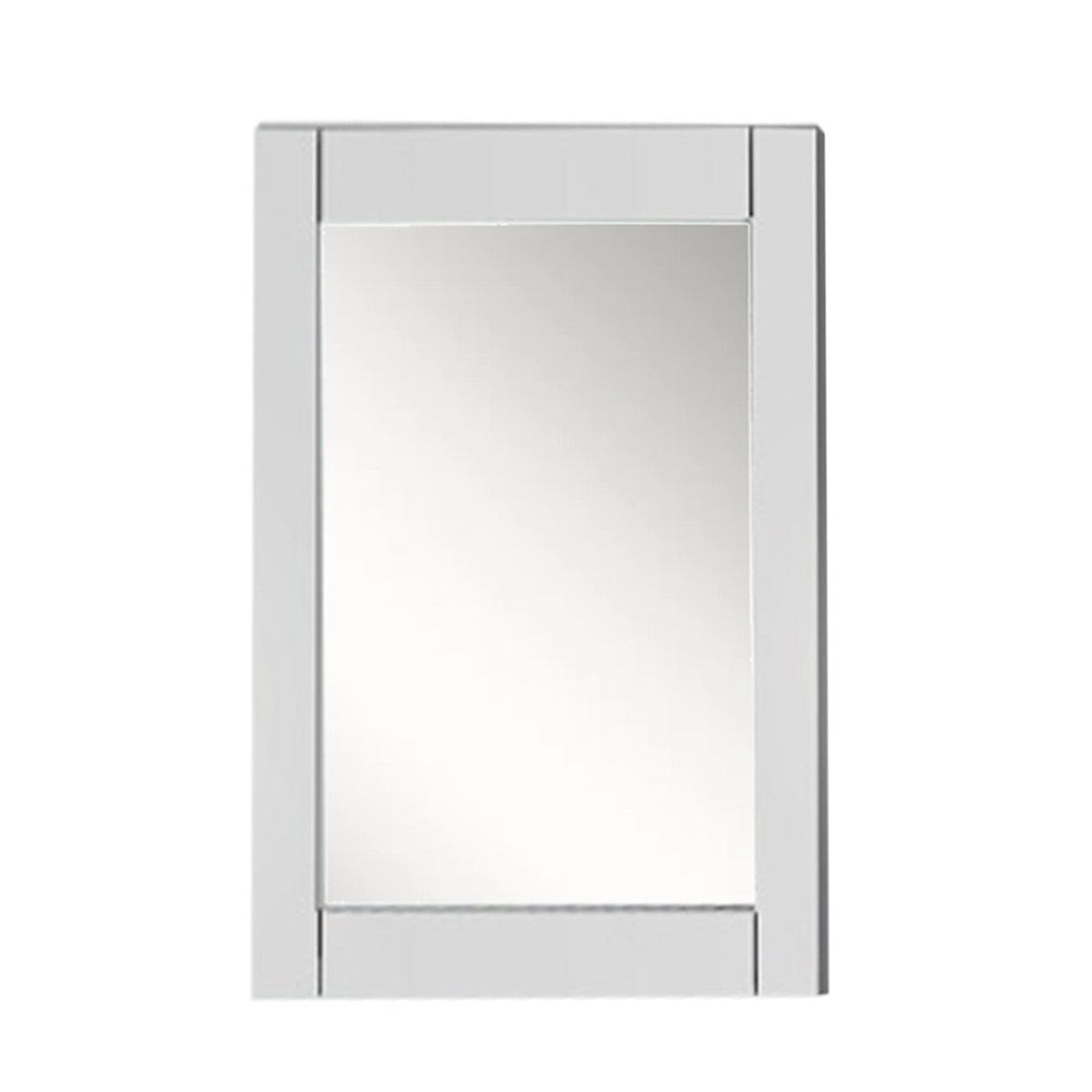 Bellaterra Home 24" x 30" White Rectangle Wall-Mounted Wood Framed Mirror