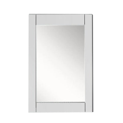 Bellaterra Home 24" x 30" White Rectangle Wall-Mounted Wood Framed Mirror