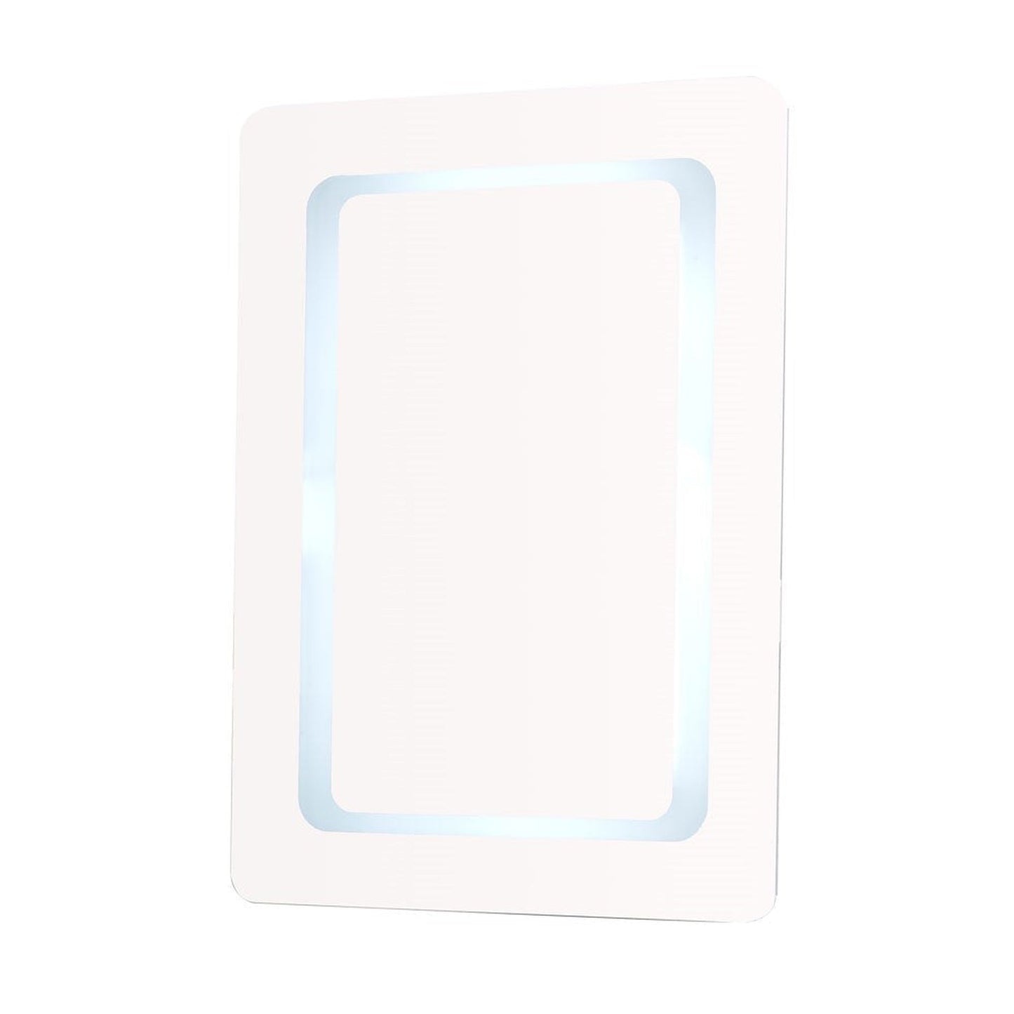 Bellaterra Home 24" x 31" Rectangle Wall-Mounted LED Bordered Illuminated Mirror With Bluetooth Speaker and Rounded Edges