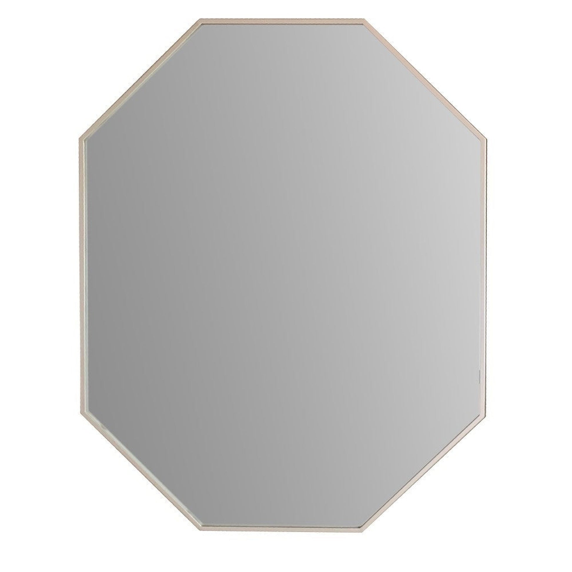 Bellaterra Home 24" x 31" Silver Octagon Wall-Mounted Steel Framed Mirror