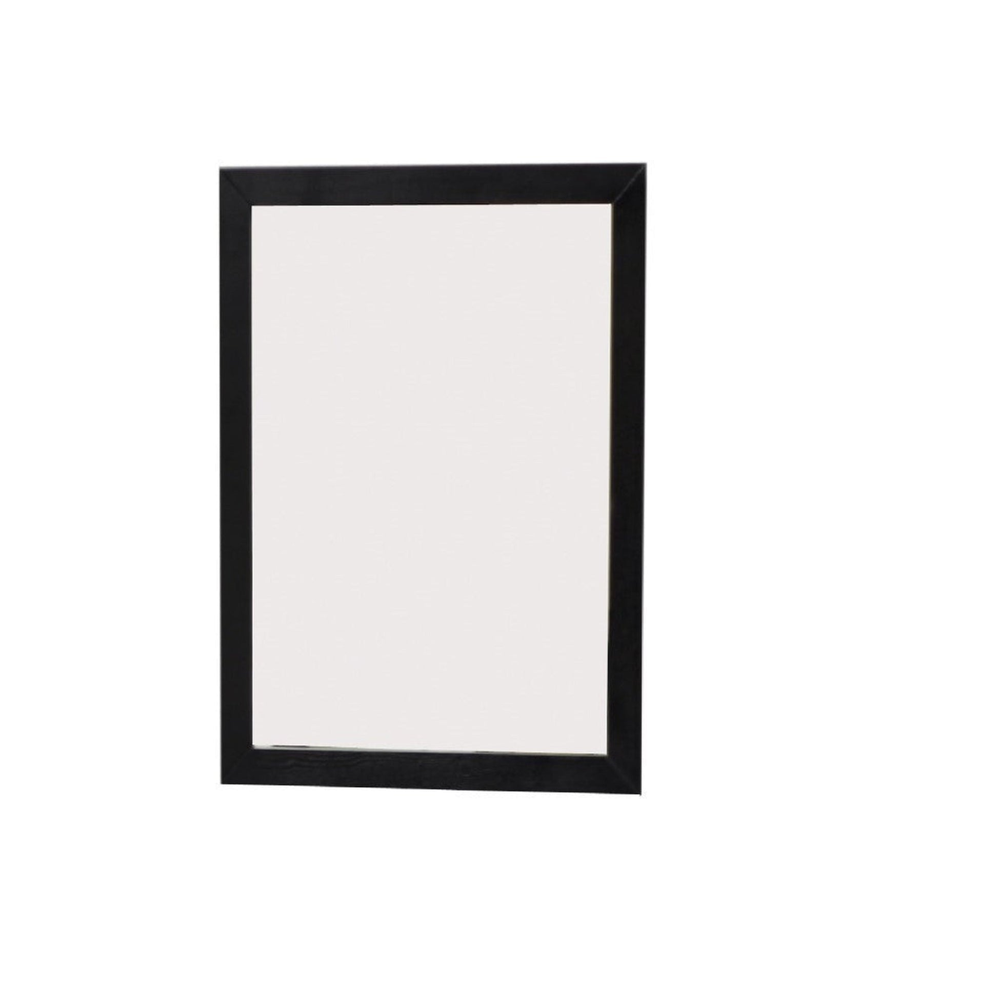 Bellaterra Home 24" x 32" Black Oak Rectangle Wall-Mounted Solid Wood Framed Mirror