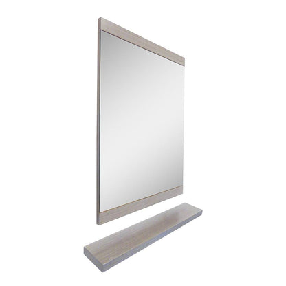 Bellaterra Home 24" x 32" Gray Rectangle Wall-Mounted Solid Wood Framed Mirror