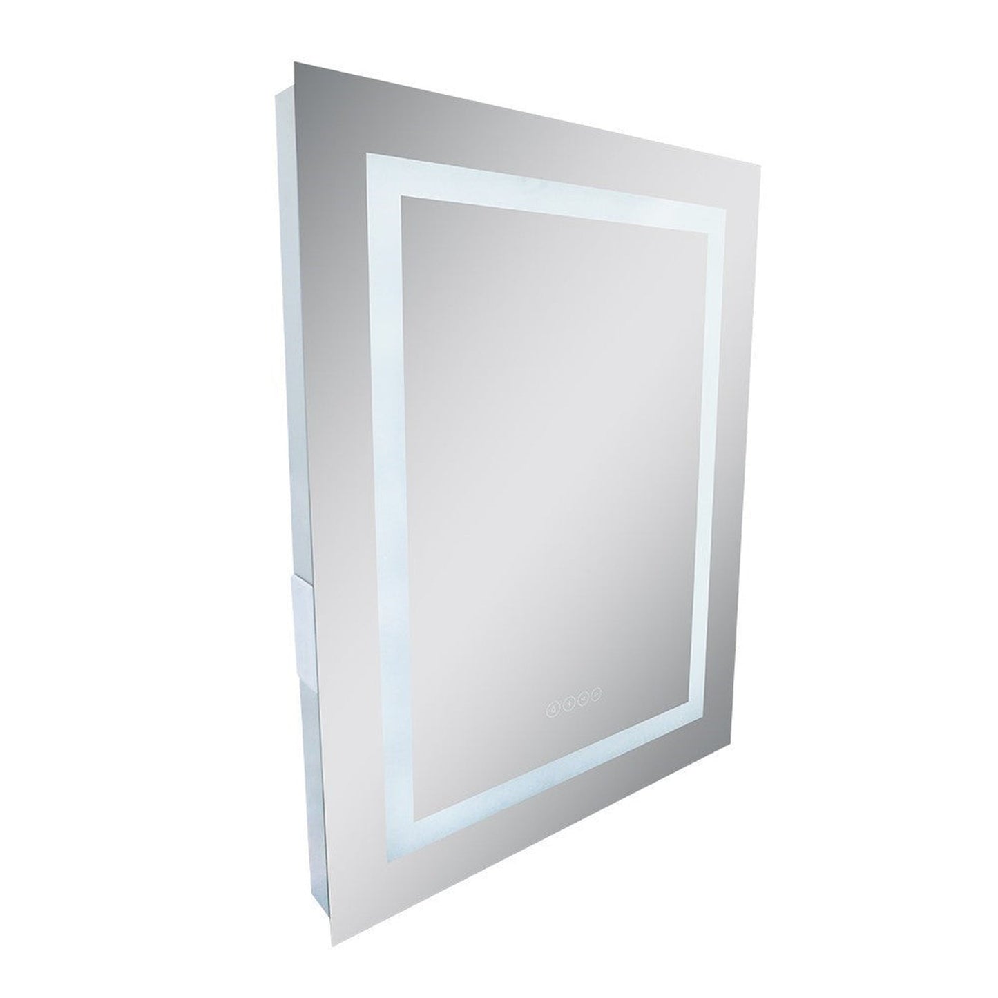 Bellaterra Home 24" x 32" Rectangle Wall-Mounted LED Bordered Illuminated Mirror With Bluetooth Speaker