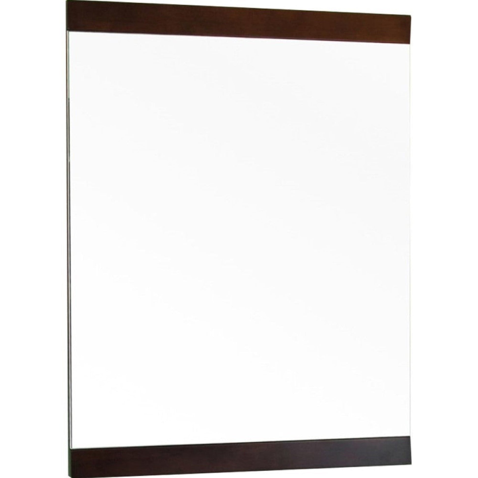 Bellaterra Home 24" x 32" Walnut Rectangle Wall-Mounted Solid Wood Framed Mirror