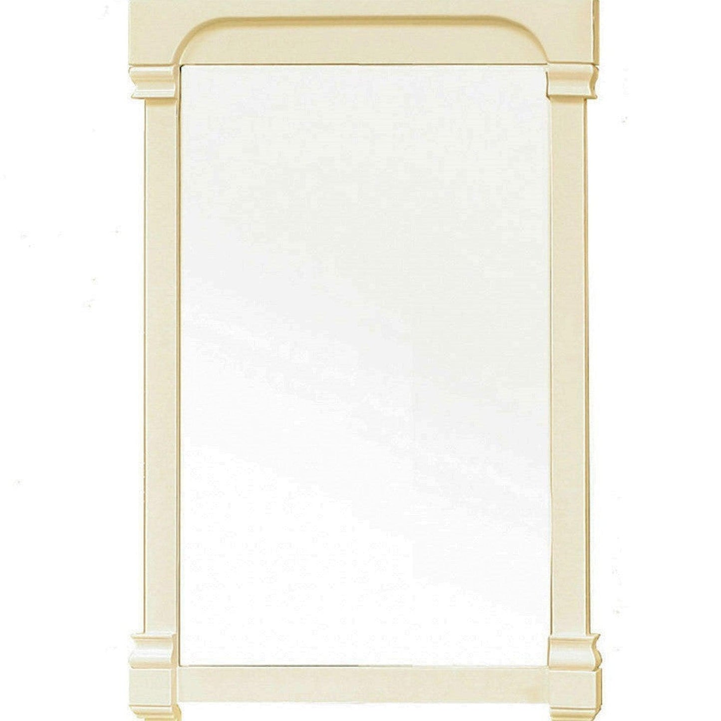 Bellaterra Home 24" x 42" Cream White Rectangle Wall-Mounted Solid Wood Framed Mirror