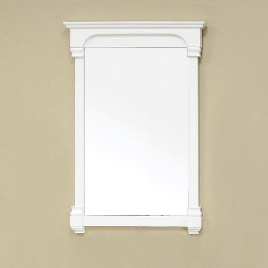 Bellaterra Home 24" x 42" White Rectangle Wall-Mounted Solid Wood Framed Mirror