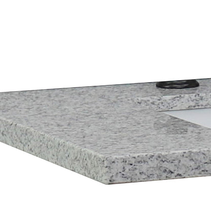 Bellaterra Home 25" x 22" Gray Granite Three Hole Vanity Top With Undermount Rectangular Sink and Overflow
