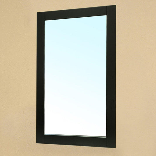 Bellaterra Home 26" x 36" Black Rectangle Wall-Mounted Solid Wood Framed Mirror