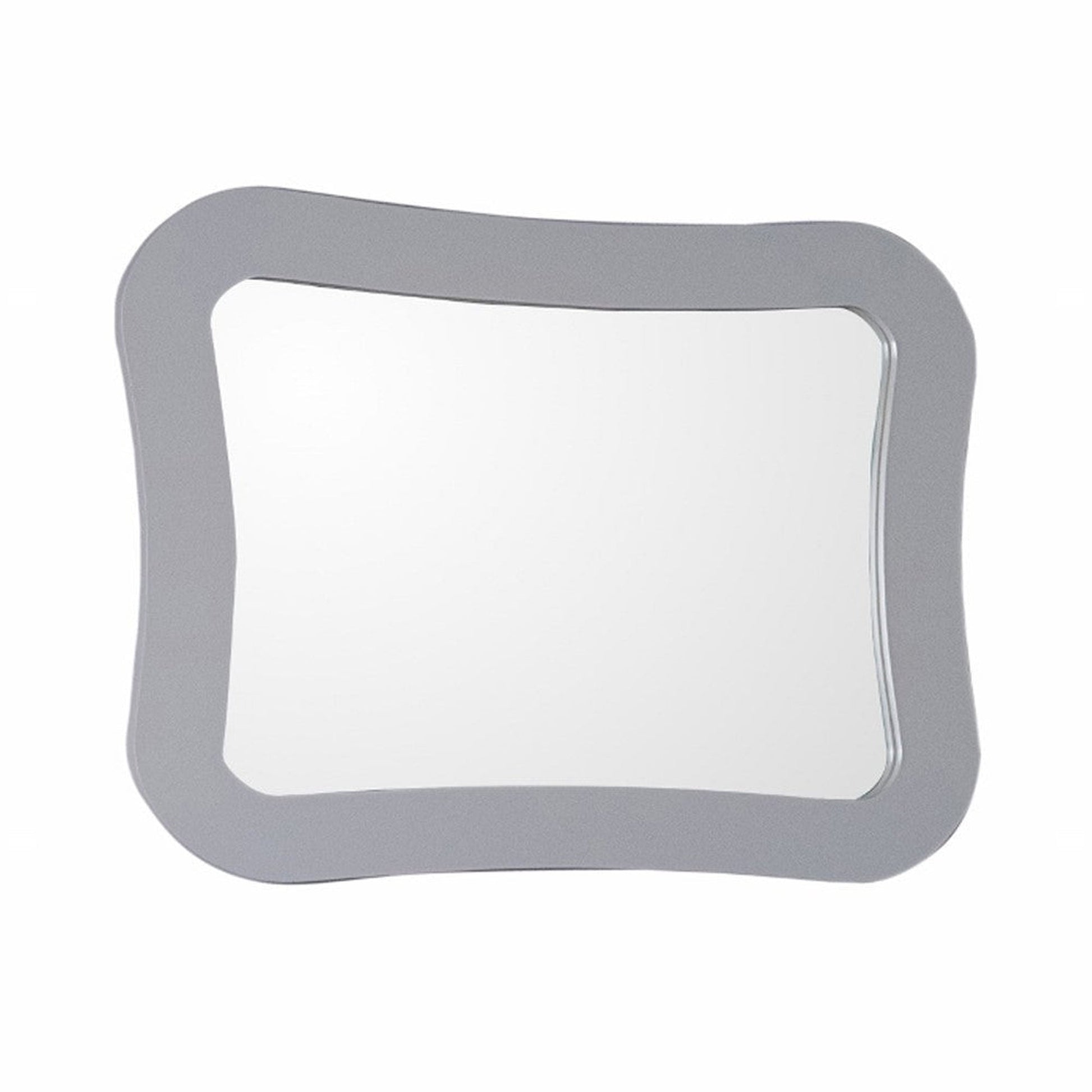 Bellaterra Home 28" x 22" Light Gray Rectangle Wall-Mounted Wood Framed Mirror