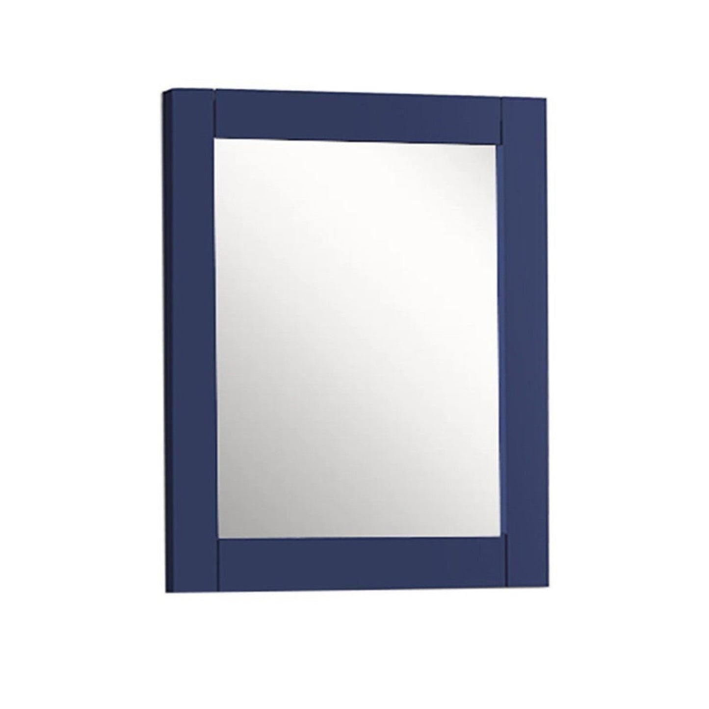 Bellaterra Home 28" x 30" Blue Rectangle Wall-Mounted Wood Framed Mirror