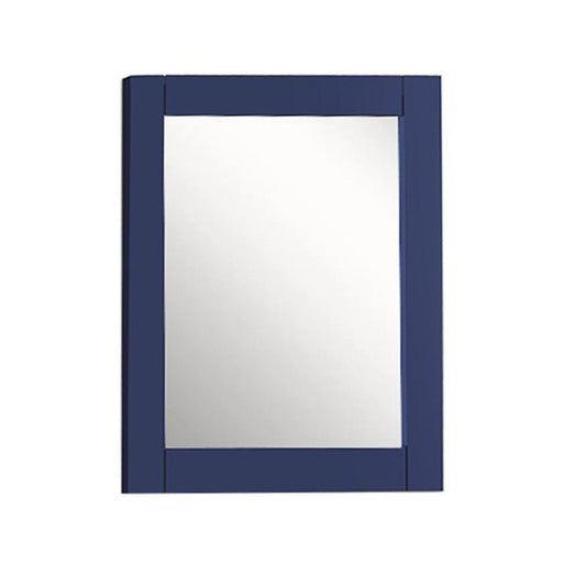 Bellaterra Home 28" x 30" Blue Rectangle Wall-Mounted Wood Framed Mirror