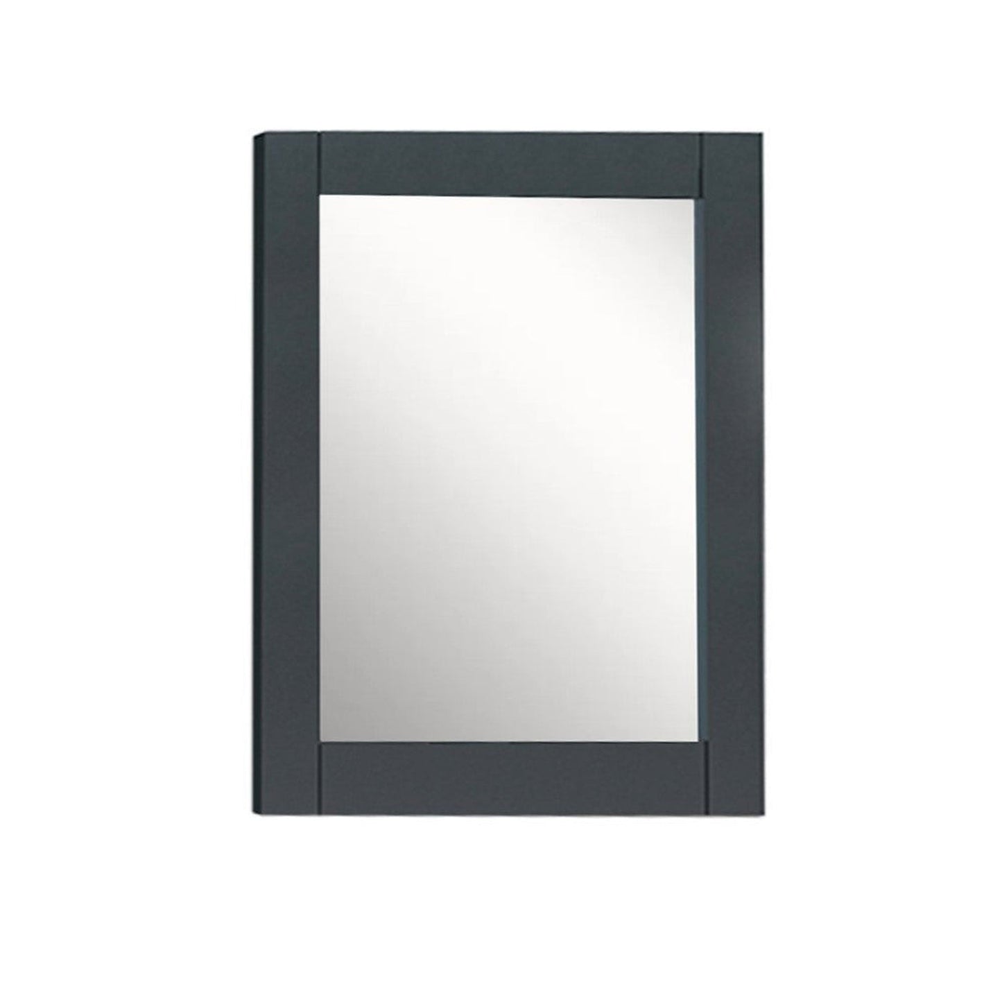 Bellaterra Home 28" x 30" Dark Gray Rectangle Wall-Mounted Wood Framed Mirror