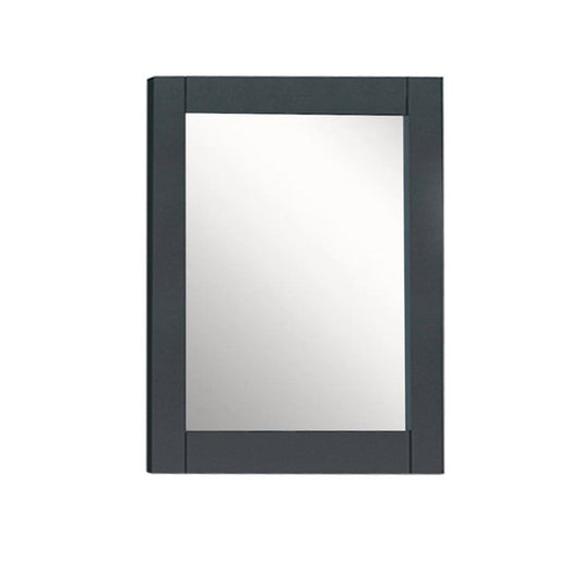 Bellaterra Home 28" x 30" Dark Gray Rectangle Wall-Mounted Wood Framed Mirror