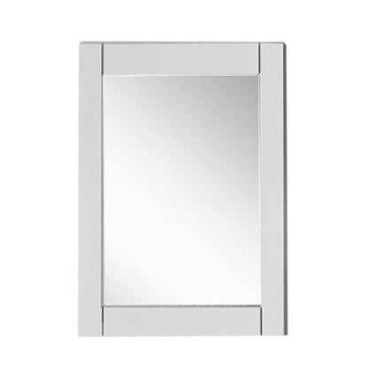 Bellaterra Home 28" x 30" White Rectangle Wall-Mounted Wood Framed Mirror