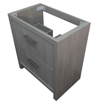 Bellaterra Home 30" 2-Drawer Gray Freestanding Vanity Set With Ceramic Integrated Sink and Ceramic Top
