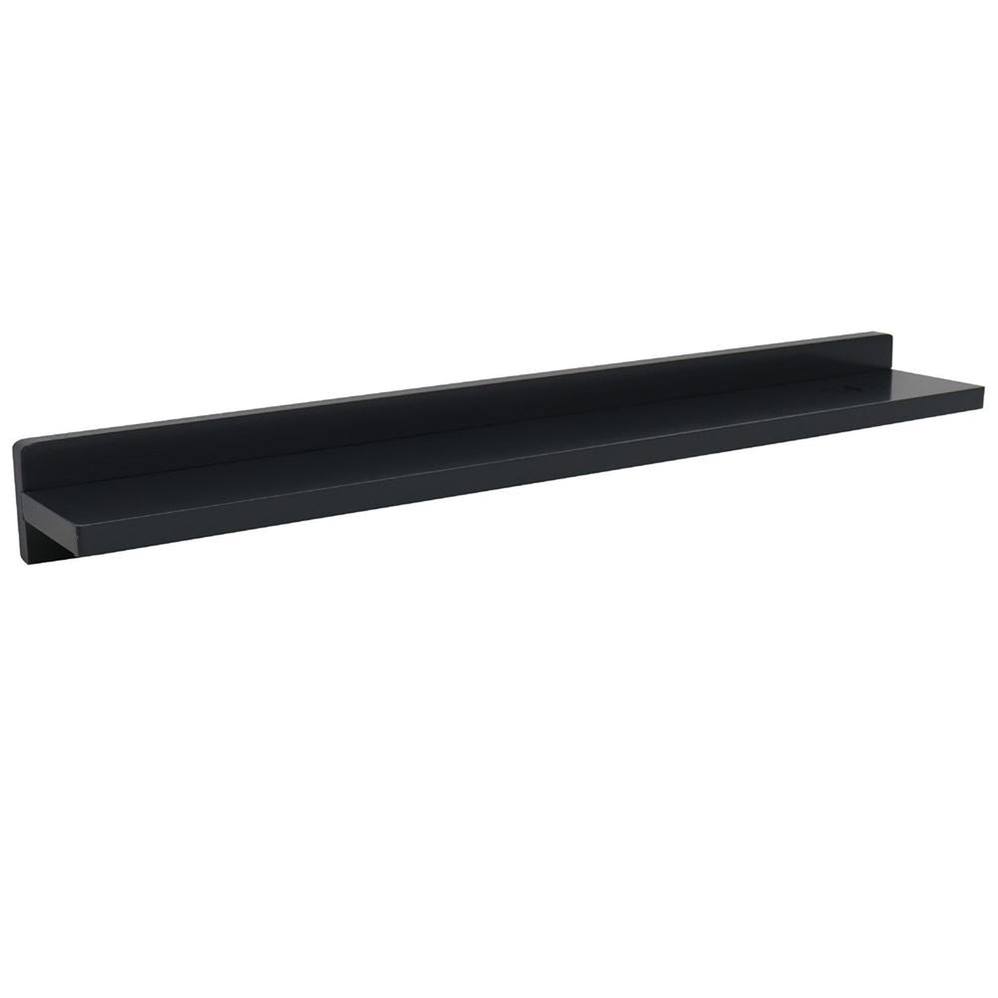 Bellaterra Home 30" Dark Gray Rectangle Wall-Mounted Solid Rubber Wood Wall Shelf With 15W/3A Wireless Charging