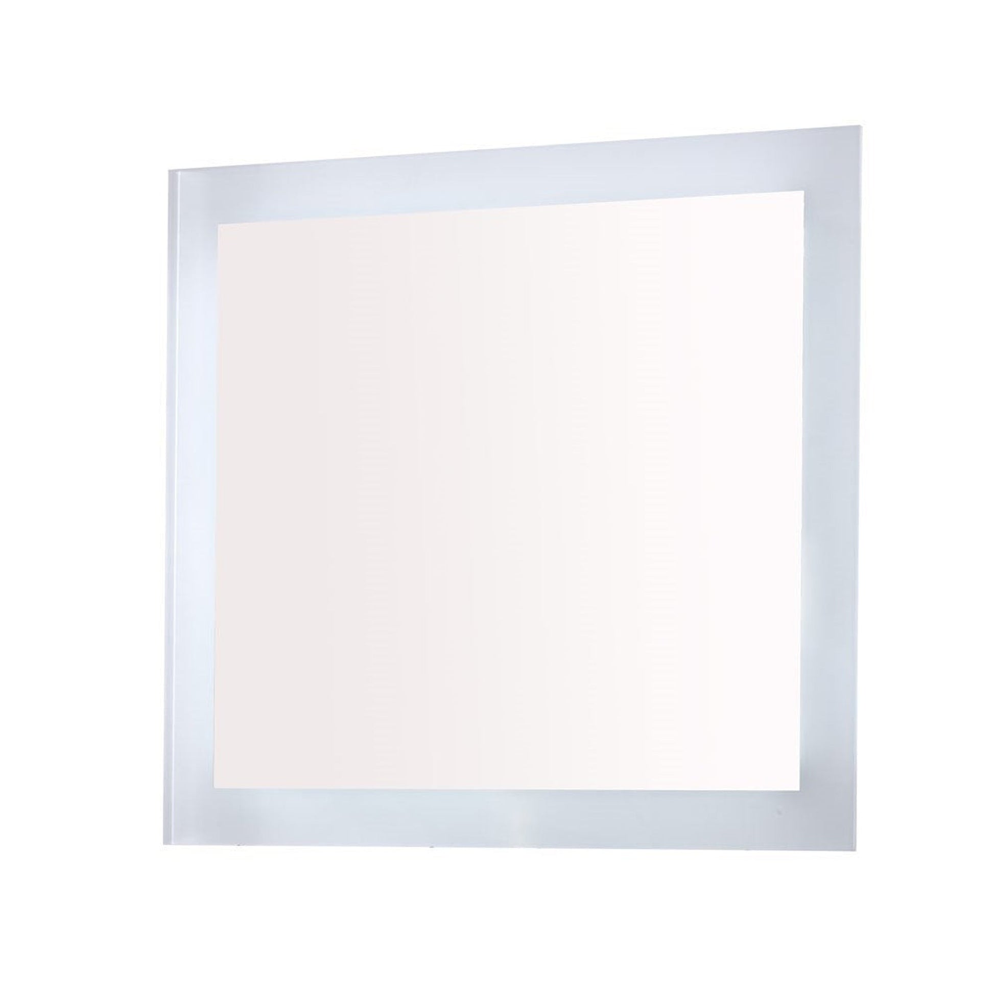 Bellaterra Home 30" x 27" Rectangle Wall-Mounted LED Bordered Illuminated Frameless Mirror With Built-in Bluetooth Speaker