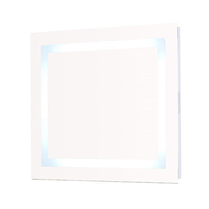 Bellaterra Home 30" x 27" Rectangle Wall-Mounted LED Bordered Illuminated Mirror With Bluetooth Speaker and Straight Edges
