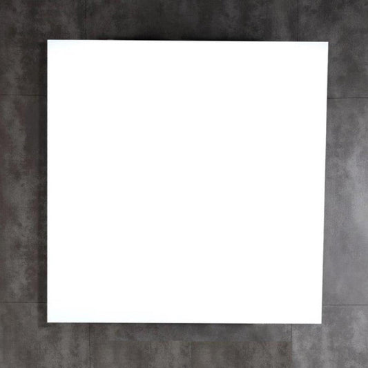 Bellaterra Home 30" x 32" Gray Brownish Oak Square Wall-Mounted Frameless Mirror