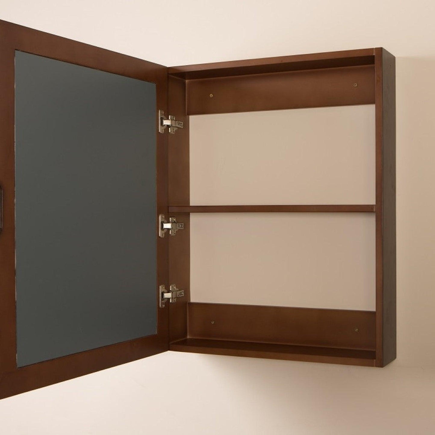 Bellaterra Home 30" x 36" Sable Walnut Rectangle Wall-Mounted Solid Wood Framed Mirror Medicine Cabinet